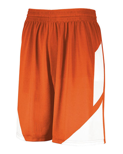 Augusta Sportswear Step-Back Basketball Shorts 1733 #color_Orange/ White