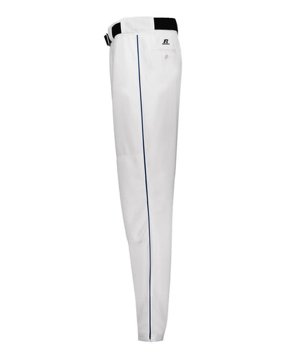 Russell Athletic Youth 2.0 Piped Diamond Series Baseball Pants R11LGB #color_White/ Navy