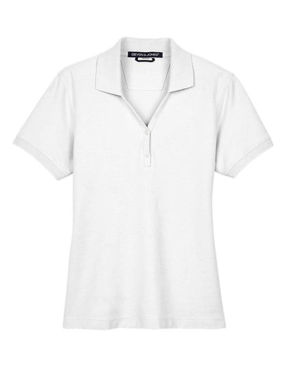 Devon & Jones Women's Pima Piqué Polo D100W #color_White