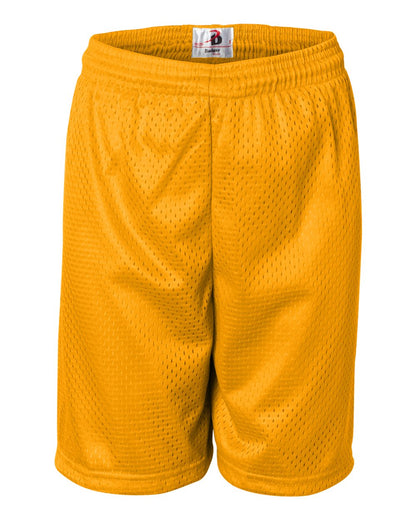 Badger Youth Pro Mesh 6" Shorts 2207 #color_Gold