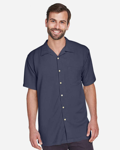 Harriton Men's Bahama Cord Camp Shirt M570 #colormdl_Navy