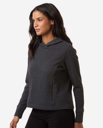 North End Women's Spirit Textured Hooded Pullover NE729W #colormdl_Black Heather