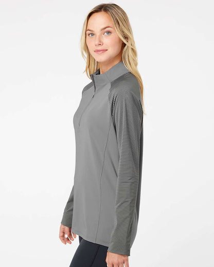 Adidas Women's Stripe Block Quarter-Zip Pullover A521 #colormdl_Grey Three