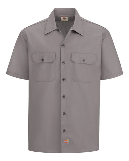 Dickies Short Sleeve Work Shirt - Tall Sizes 2574T #color_Silver Grey