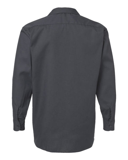 Dickies Men's Tall Industrial Long Sleeve Work Shirt L535T #color_Dark Charcoal