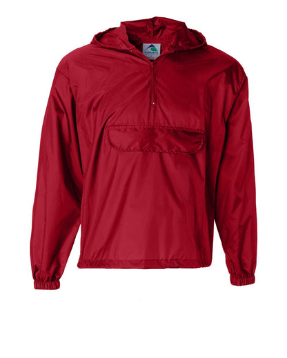 Augusta Sportswear Packable Half-Zip Hooded Pullover Jacket 3130 #color_Red