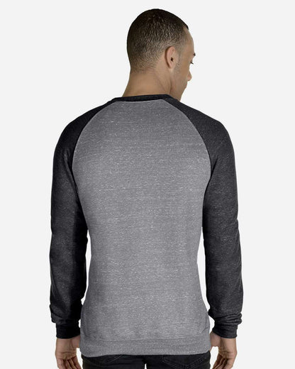 JERZEES Unisex Snow Heather French Terry Crewneck Sweatshirt 91MR #colormdl_Charcoal/ Black Ink