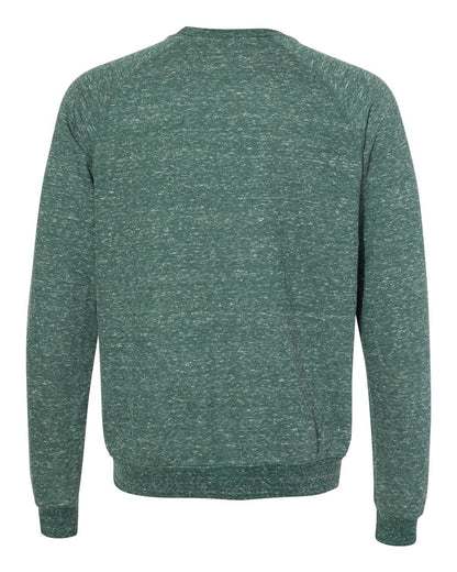 JERZEES Unisex Snow Heather French Terry Crewneck Sweatshirt 91MR #color_Forest Green