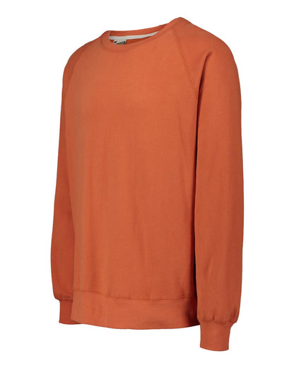 MV Sport Men's Vintage Fleece Raglan Crewneck Sweatshirt 17116 #color_Vintage Orange