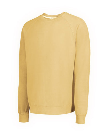 MV Sport Men's Vintage Fleece Raglan Crewneck Sweatshirt 17116 #color_Sun Ray