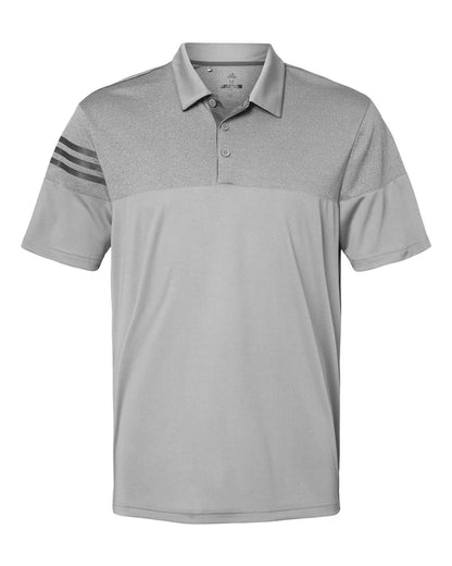 Adidas Heathered 3-Stripes Colorblocked Polo A213 #color_Grey Three