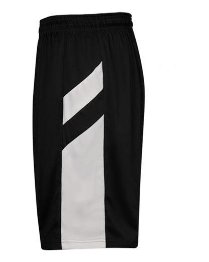 Alleson Athletic Men's B-Pivot Rev. Shorts 7266 #color_Black/ White