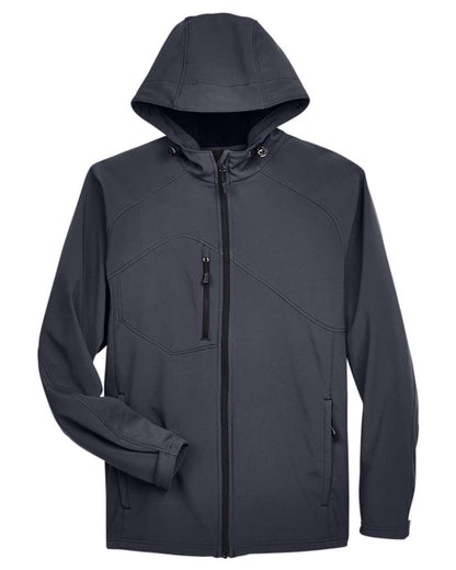 North End Men's Prospect Two-Layer Fleece Bonded Soft Shell Hooded Jacket 88166 #color_Fossil Grey