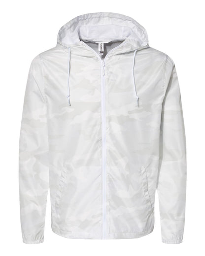 Independent Trading Co. Lightweight Windbreaker Full-Zip Jacket EXP54LWZ #color_White Camo