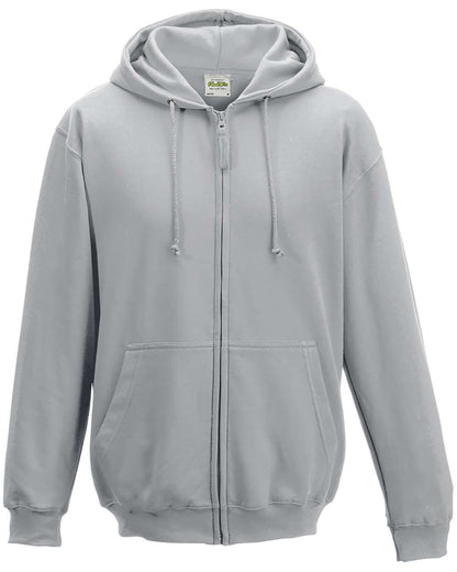 AWDis Unisex Midweight College Full-Zip Hooded Sweatshirt JHA050 #color_Heather Grey