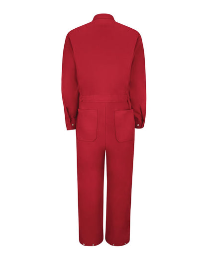 Red Kap Men's Tall Zip-Front Cotton Coverall CC18T #color_Red