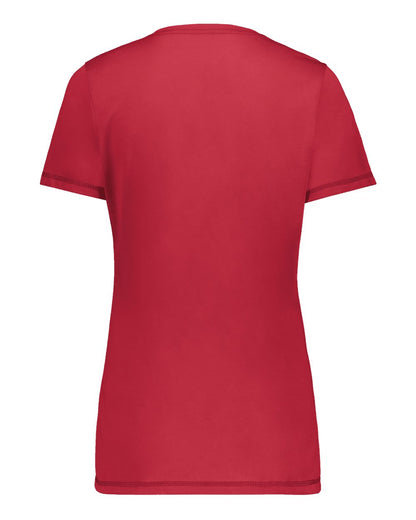 Augusta Sportswear Women's Super Soft-Spun Poly V-Neck T-Shirt 6844 #color_Scarlet