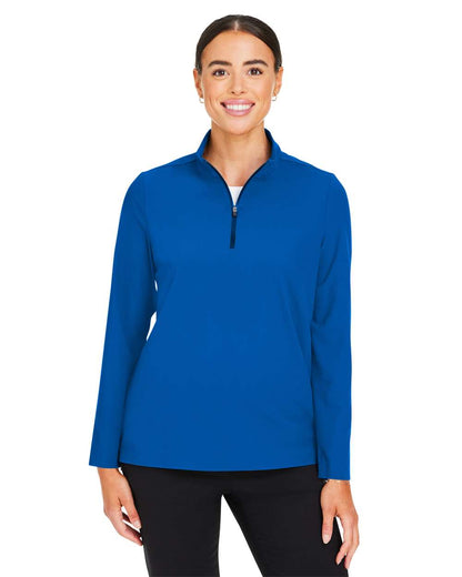 Devon & Jones Women's CrownLux Performance® Windsor Welded Quarter-Zip Pullover DG410W #colormdl_French Blue