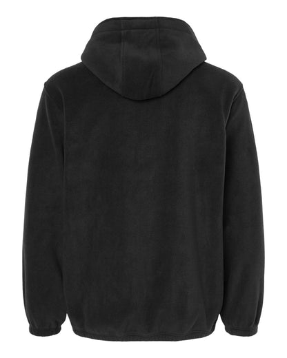 Burnside Polar Fleece Quarter-Zip Hooded Pullover 3600 #color_Black