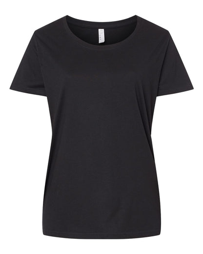 LAT Women's Curvy Collection Fine Jersey Tee 3816 #color_Blended Black