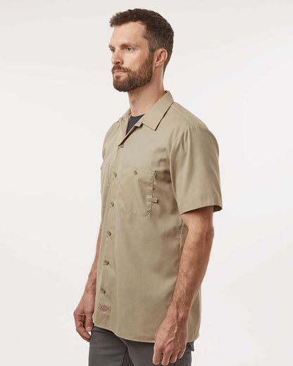 Dickies Men's Tall Industrial Short Sleeve Work Shirt S535T #colormdl_Desert Sand