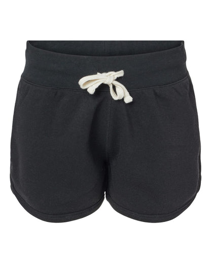 J. America Women's Fleece Shorts 8856 #color_Black Solid