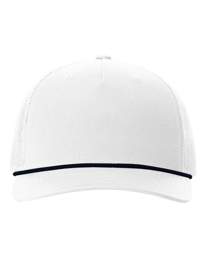 Richardson Five-Panel Trucker with Rope Cap 112FPR #color_White/ Navy