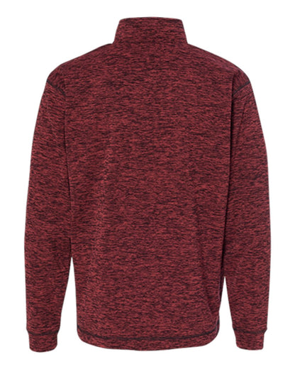 J. America Men's Cosmic Fleece Quarter-Zip Sweatshirt 8614 #color_Red Fleck