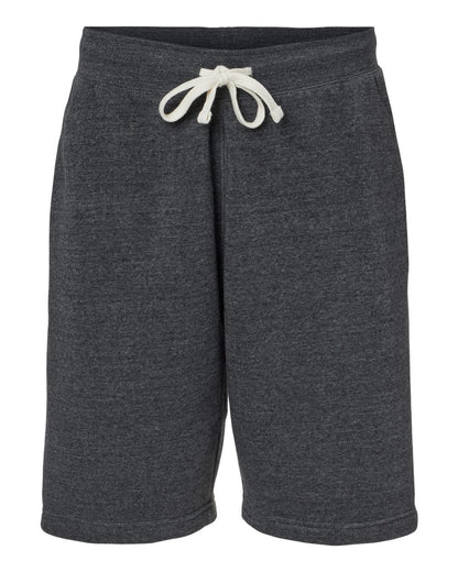 J. America Unisex Triblend Fleece Shorts 8855 #color_Black Triblend