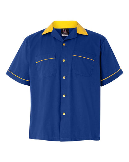 Hilton Men's GM Legend Bowling Shirt HP2244 #color_Royal/ Gold