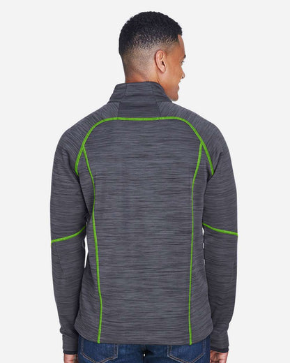 North End Men's Flux Mélange Bonded Fleece Jacket 88697 #colormdl_Carbon/ Acid Green