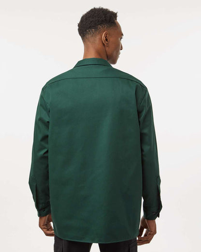 Dickies Men's Tall Long Sleeve Work Shirt 5574T #colormdl_Hunter Green