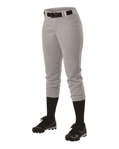 Alleson Athletic Girls' Belt Loop Fast-Pitch Pants 605PBWY #color_Grey