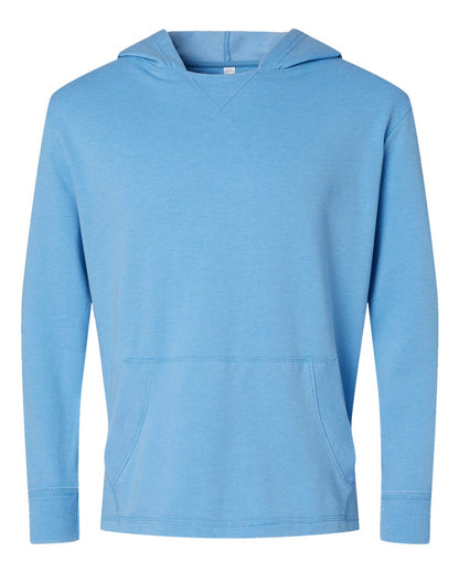 LAT Unisex Vintage Wash Fleece Hoodie Sweatshirt 6936 #color_Washed Tradewind