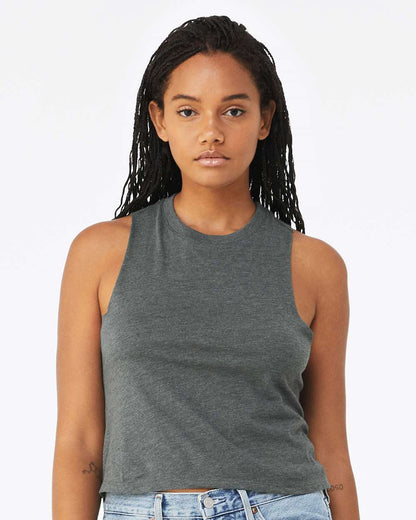 BELLA + CANVAS Women's Racerback Crop Tank 6682 #colormdl_Deep Heather