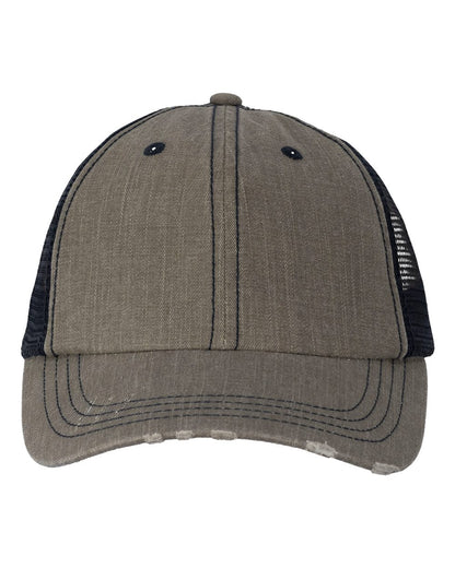 Valucap Contrast Stitch Cap VC990 #color_Olive Green/ Navy