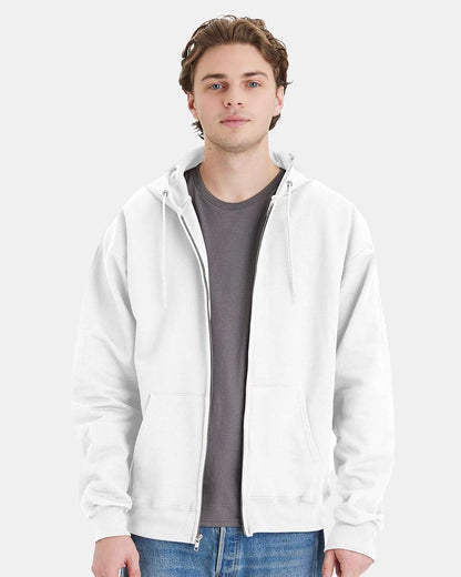 Hanes Unisex Ultimate Cotton® Full-Zip Hooded Sweatshirt F280 #colormdl_White