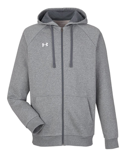 Under Armour Men's Rival Fleece Full-Zip 1379767 #color_CS Grey Light Heather/ White