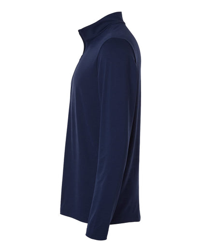 Adidas Men's Textured Stripe Quarter-Zip Pullover A708 #color_Dark Blue