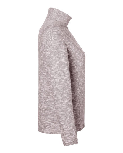 North End Women's Eclipse Jacquard Quarter-Zip Pullover NE415W #color_Burgundy Heather