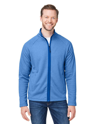 CORE365 Men's Venture Heathered Stripe Full-Zip CE72 #colormdl_True Royal/ White