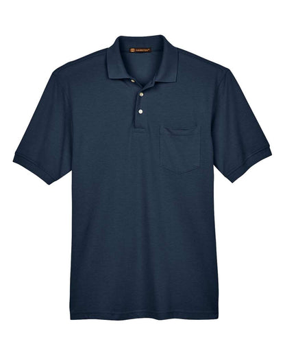 Harriton Men's Easy Blend™ Polo with Pocket M265P #color_Navy