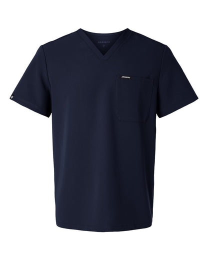 Jaanuu Men's Holmes Everyday 1-Pocket Scrub V-Neck Top M10001 #color_Midnight Navy