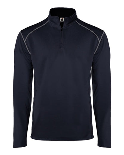 Badger Money Mesh Quarter-Zip Pullover 4438 #color_Navy