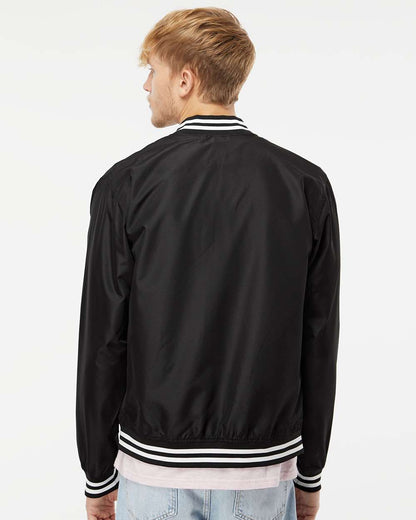 Independent Trading Co. Lightweight Bomber Jacket EXP52BMR #colormdl_Black/ White Stripe