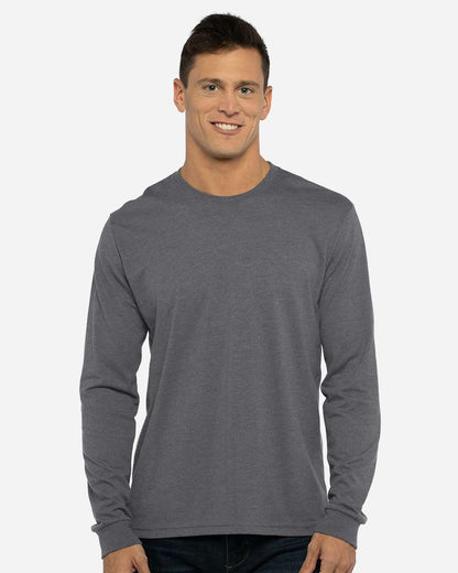 Next Level Unisex Sueded Long Sleeve T-Shirt 6411 #colormdl_Heather Metal