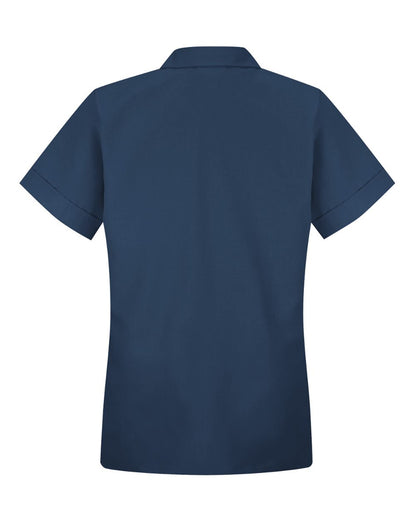 Red Kap Women's Loose Fit Short Sleeve Button Smock TP23 #color_Navy