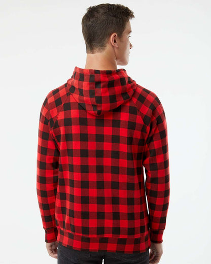 Independent Trading Co. Special Blend Raglan Hooded Sweatshirt PRM33SBP #colormdl_Red Buffalo Plaid