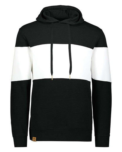Holloway Men's All-American Fleece Colorblocked Hooded Sweatshirt 229563 #color_Black/ White
