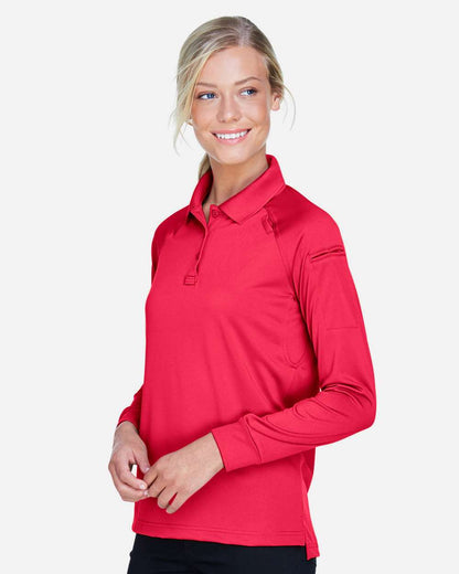 Harriton Women's Advantage Long Sleeve Tactical Polo M211LW #colormdl_Red